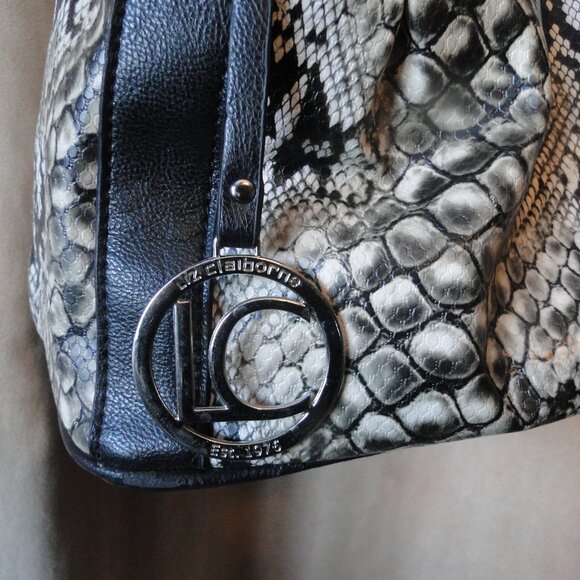 Liz Claiborne Faux Snake Skin purse shoulder - Picture 2 of 9